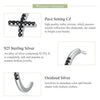 925 Sterling Silver Cross Hoop Earrings with Black Zircon - InnovatoDesign