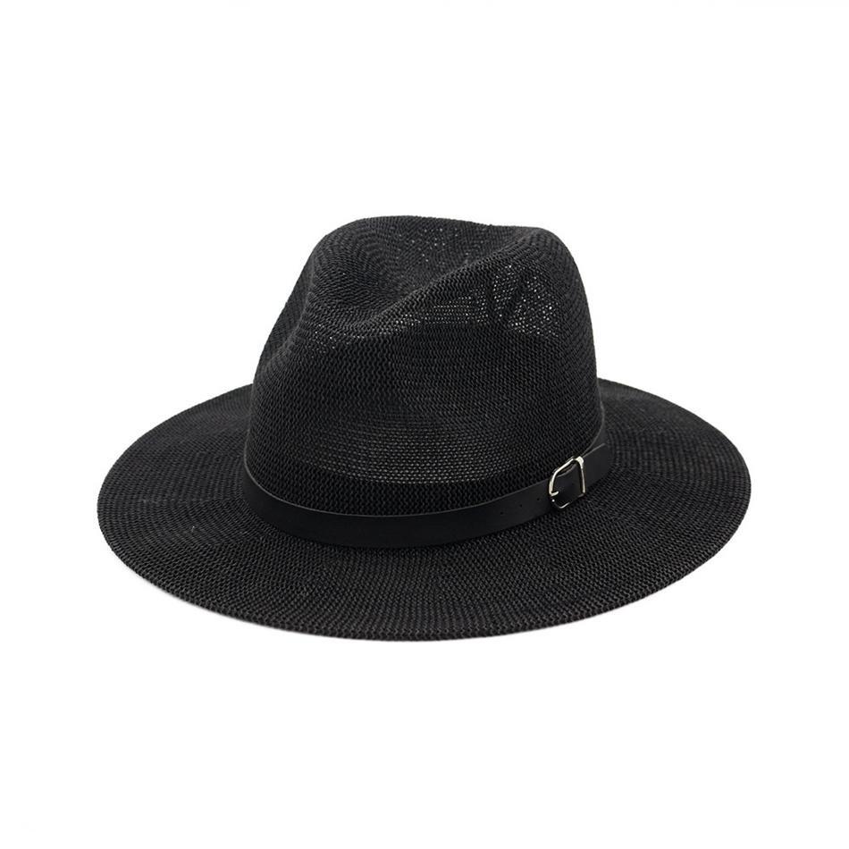 Wide Brim Straw Panama Summer Hat-Hats-Innovato Design-Black-Innovato Design