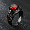 Gothic Skull, Heart Crystal and Cubic Zirconia Retro Wedding Ring-Rings-Innovato Design-6-Black-Innovato Design