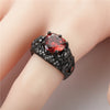 Gothic Skull, Heart Crystal and Cubic Zirconia Retro Wedding Ring-Rings-Innovato Design-6-Black-Innovato Design