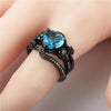 Gothic Skull, Flower and Heart Cubic Zirconia Vintage Punk Ring