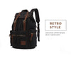 Vintage Canvas Leather 17.7 Litre Backpack with Drawstring-Canvas and Leather Backpack-Innovato Design-Innovato Design