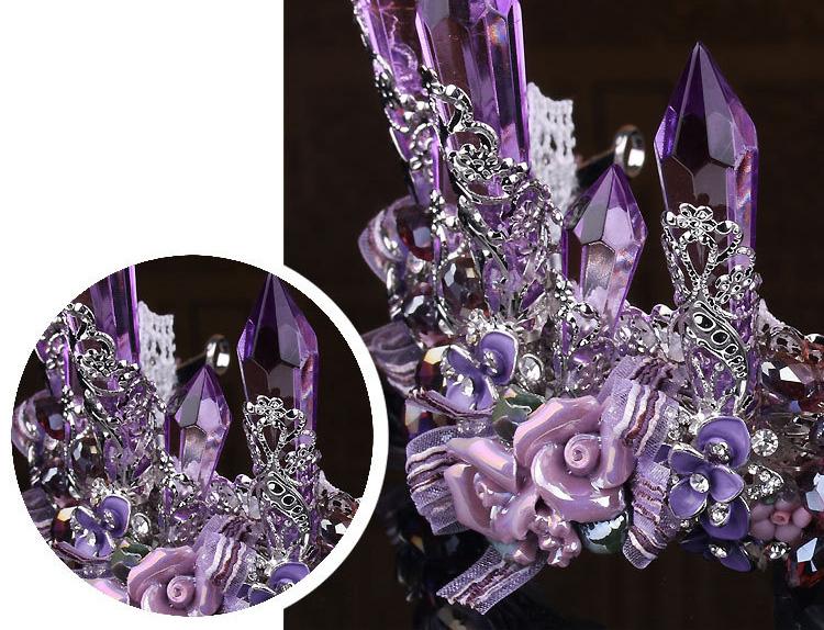 Purple Crystal Queen Party & Wedding Crown for Women-Crowns-Innovato Design-Innovato Design
