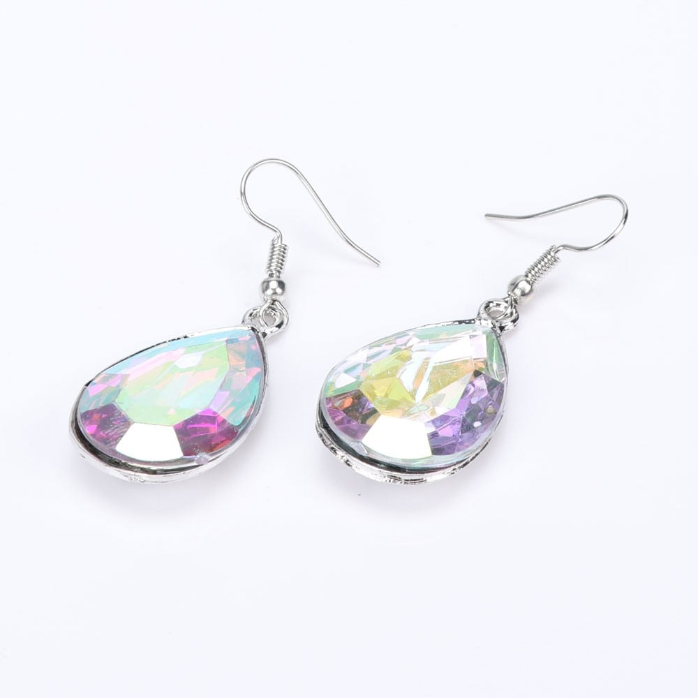 Silver-Plated AB Crystal Double Swan Necklace & Earrings Wedding Statement Jewelry Set-Jewelry Sets-Innovato Design-Innovato Design