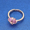 Pink Cat's Eye Heart Necklace, Bracelet, Earrings & Ring Wedding Jewelry Set-Jewelry Sets-Innovato Design-Innovato Design