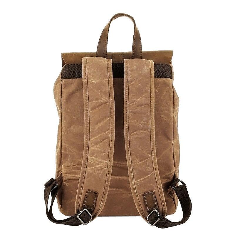 Canvas Leather Waterproof Multifunctional 20 to 35 Litre Backpack-Canvas and Leather Backpack-Innovato Design-Army Green-Innovato Design