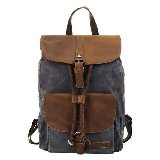 Canvas Leather Waterproof Multifunctional 20 to 35 Litre Backpack-Canvas and Leather Backpack-Innovato Design-Grey-Innovato Design