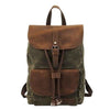 Canvas Leather Waterproof Multifunctional 20 to 35 Litre Backpack-Canvas and Leather Backpack-Innovato Design-Army Green-Innovato Design