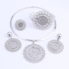 Fine Art Plate Necklace, Bracelet, Earrings & Ring Wedding Jewelry Set