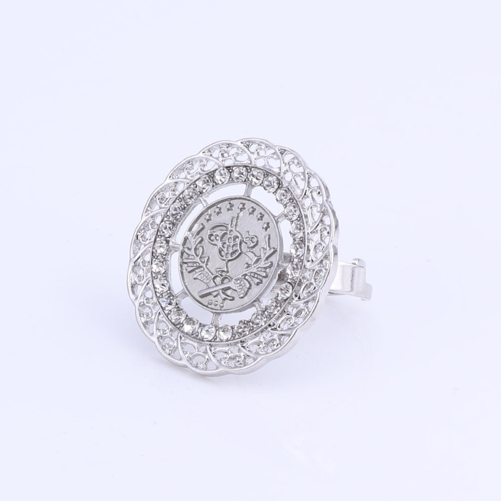 Fine Art Plate Necklace, Bracelet, Earrings & Ring Wedding Jewelry Set-Jewelry Sets-Innovato Design-Silver-Innovato Design