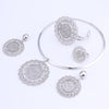 Fine Art Plate Necklace, Bracelet, Earrings & Ring Wedding Jewelry Set
