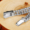 Double Braided 925 Sterling Silver Biker Punk Bracelet-Bracelets-Innovato Design-7.68in-Innovato Design