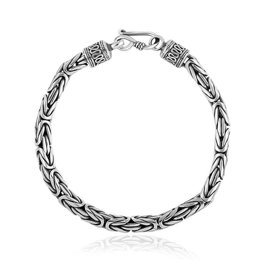 Peace Lines 925 Sterling Silver Vintage Punk Bracelet-Bracelets-Innovato Design-7.87in-Innovato Design