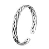 Braided 999 Genuine Silver Retro Open Cuff Bracelet-Bracelets-Innovato Design-Innovato Design