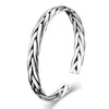 Braided 999 Genuine Silver Retro Open Cuff Bracelet-Bracelets-Innovato Design-Innovato Design