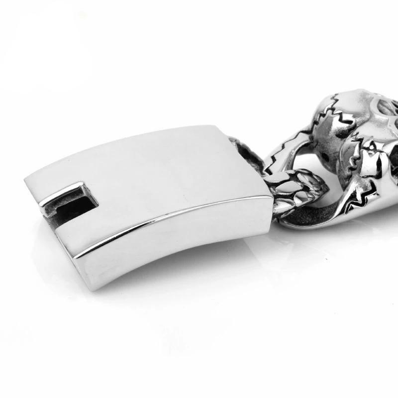 Men’s Stainless Steel Double Skull Head Bracelet-Skull Bracelet-Innovato Design-Innovato Design