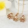 Rose Gold Crystal Necklace & Earrings Fashion Wedding Jewelry Set-Jewelry Sets-Innovato Design-Innovato Design