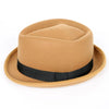 Vintage Solid Color Wool Fedora Trilby Hat with Black Hatband