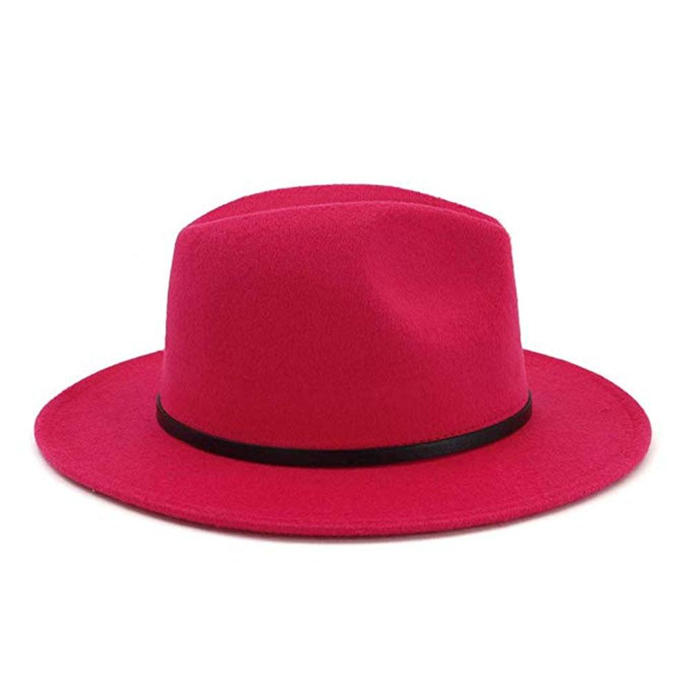 Vintage Solid Color Felt Fedora Hat with Belt-Hats-Innovato Design-Dark Gray-Innovato Design