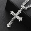 Large Stainless Steel Gold Tone Cross Pendant Necklace - InnovatoDesign