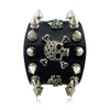 Unique Spikes Gothic Skull Wide Cuff Leather Bracelet-Skull Bracelet-Innovato Design-Innovato Design