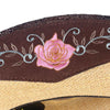 Women's Cowboy Hat with Embroidered Rose Pink Flower Band-Hats-Innovato Design-Innovato Design