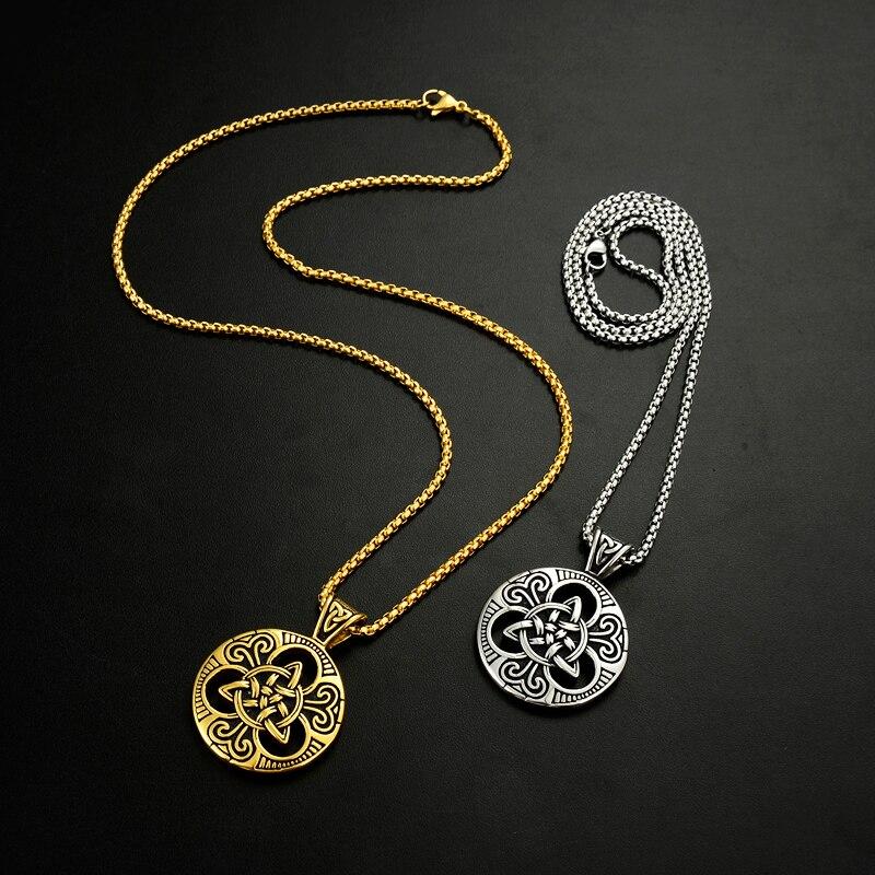 Irish Knot Triquetra Vintage Trinity Necklace-Necklaces-Innovato Design-Silver-24"-Innovato Design