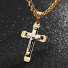 Gold/Silver Tone Stainless Steel Crucifix Pendant Necklace-Necklaces-Innovato Design-Innovato Design