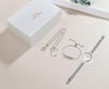 Women Quartz Watch and Crystal Bracelet & Necklace Fashion Jewelry Set