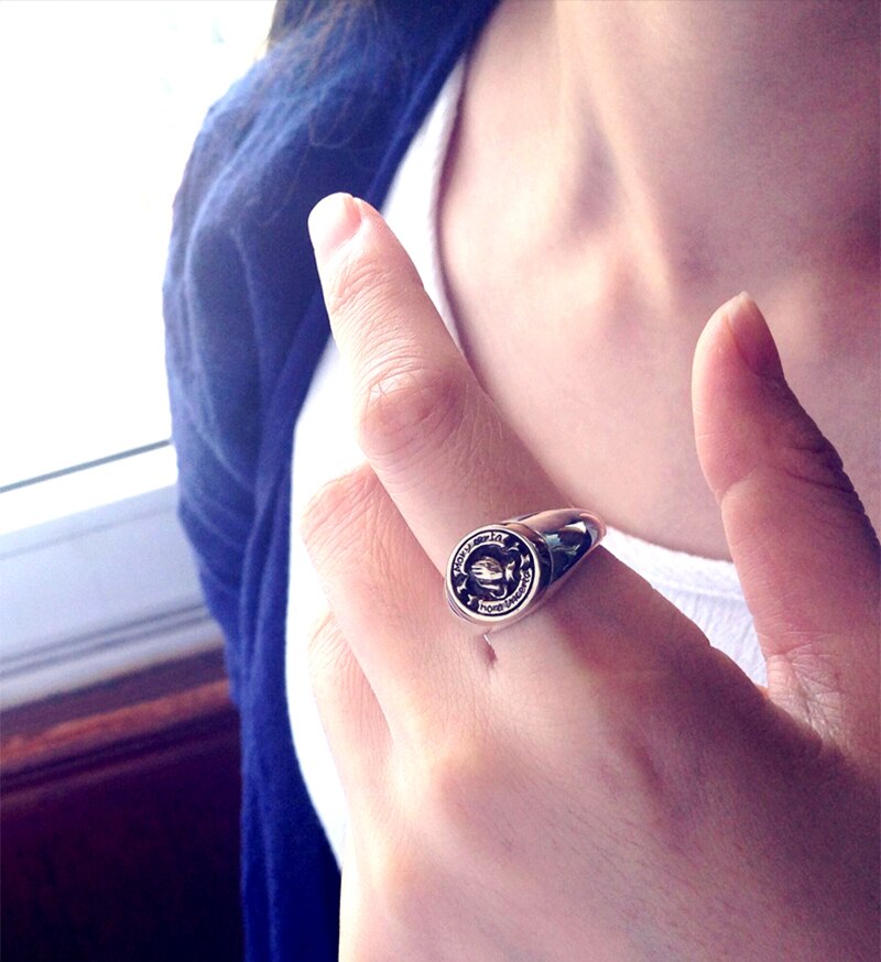 Praying Hands Signet 925 Sterling Silver Adjustable Vintage Ring-Rings-Innovato Design-Innovato Design