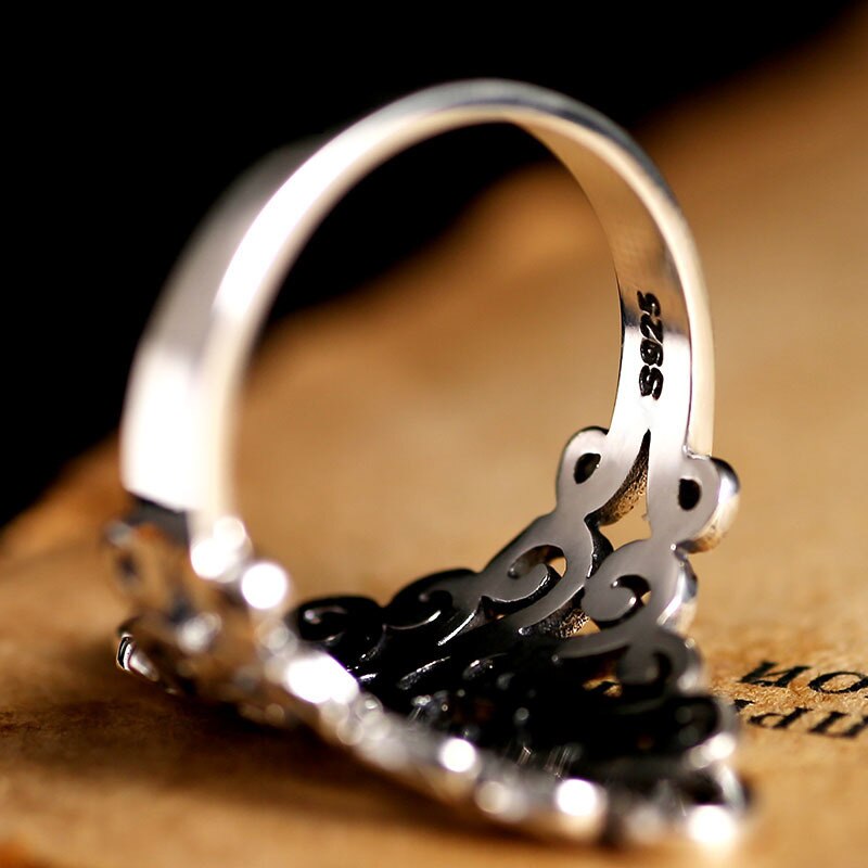 Lucky Pattern 925 Sterling Silver Vintage Fashion Ring-Rings-Innovato Design-7-Innovato Design