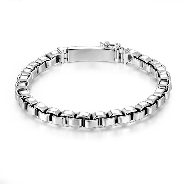 925 newest Silver Vintage Box Chain Bracelet