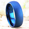 8mm Classic Blue Sandblasted Tungsten Carbide Wedding Band-Rings-Innovato Design-6-Innovato Design