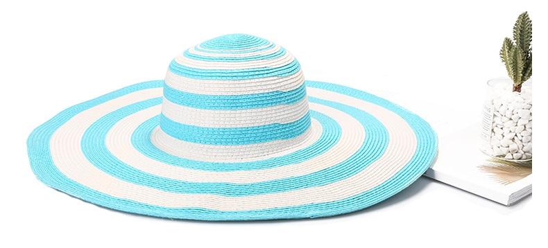 INNOVATO Wide Brim Floppy Striped Straw Sun Hat-Hats-Innovato Design-Black-Innovato Design