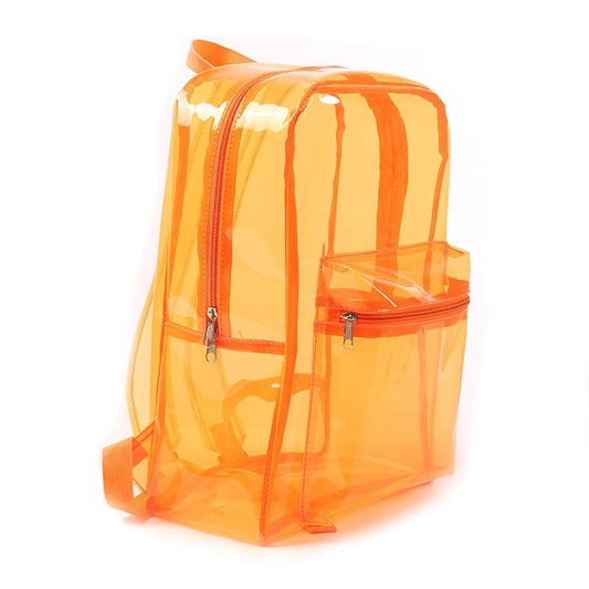 PVC Transparent School Backpack for Teenagers-clear backpack-Innovato Design-Orange-Innovato Design