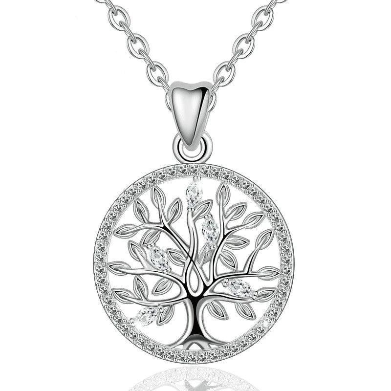 925 Sterling Silver Tree of Life Pendant Necklace-Necklaces-Innovato Design-Innovato Design