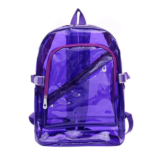 Large 6 Color Clear Waterproof School Backpack-clear backpack-Innovato Design-Black-Innovato Design