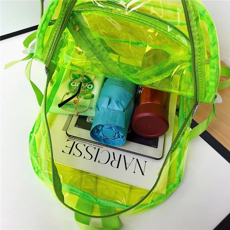 Large 6 Color Clear Waterproof School Backpack-clear backpack-Innovato Design-Black-Innovato Design