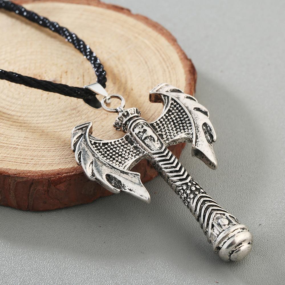 Slavic Viking Ax Vintage Biker Punk Necklace-Necklaces-Innovato Design-Silver-Innovato Design