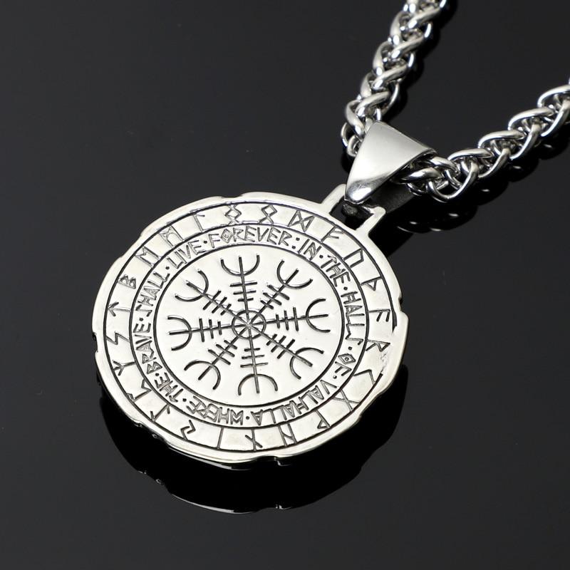Circular Protection Rune Pendant with Removable Helm of Awe Plate-Necklaces-Innovato Design-28 inch-Innovato Design