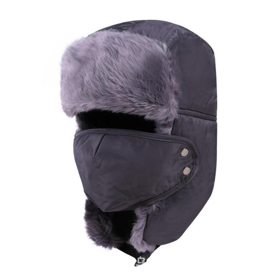 Thick Warm Cotton Russian Bomber Hat with Earflaps and Windproof-Hats-Innovato Design-Black-56-58 cm-Innovato Design