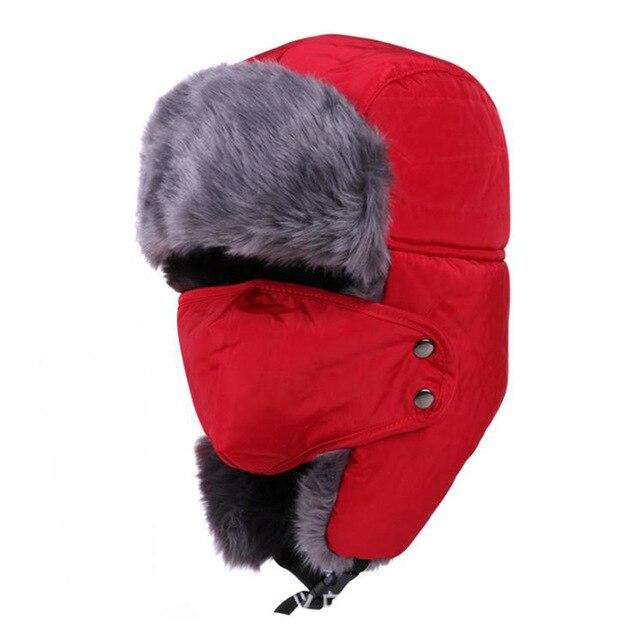 Thick Warm Cotton Russian Bomber Hat with Earflaps and Windproof-Hats-Innovato Design-Red-56-58 cm-Innovato Design