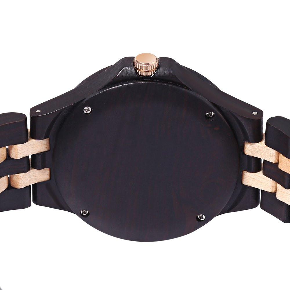 Luxury Wooden Watch with Wooden Bracelet and Quartz Display-Watches-Innovato Design-EBONY MAPLE WOOD-Innovato Design