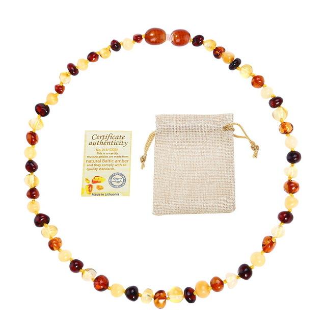 Natural Baltic Amber Stone Beaded Necklace Accessory-Necklaces-Innovato Design-Rainbow-45CM Adult Necklace-Innovato Design