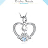 Infinity Claddagh & Blue Topaz Pendant Necklace 925 Sterling Silver - InnovatoDesign