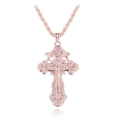 Rose Gold Ortodox Crucifix Pendant and Chain Necklace-Necklaces-Innovato Design-Innovato Design