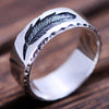 Feather 925 Sterling Silver Vintage Punk Rock Ring-Gothic Rings-Innovato Design-6-Innovato Design