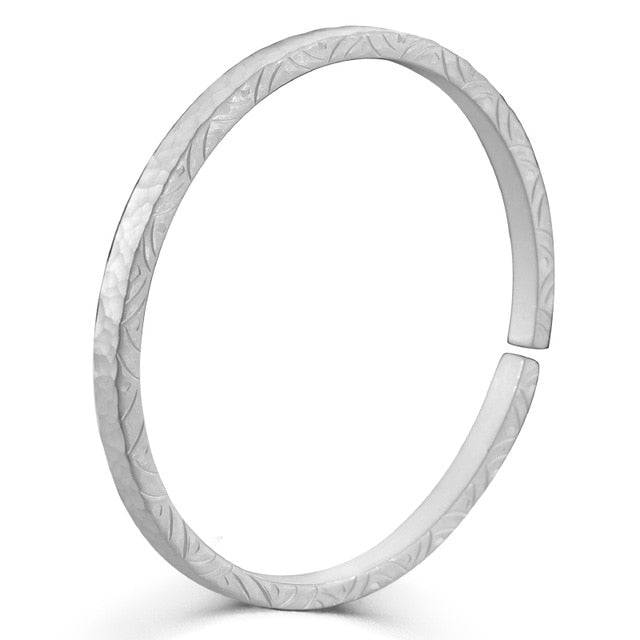 Hammer Pattern and Engraving 925 Sterling Silver Retro Biker Rock Bracelet-Bracelets-Innovato Design-Silver C-Innovato Design