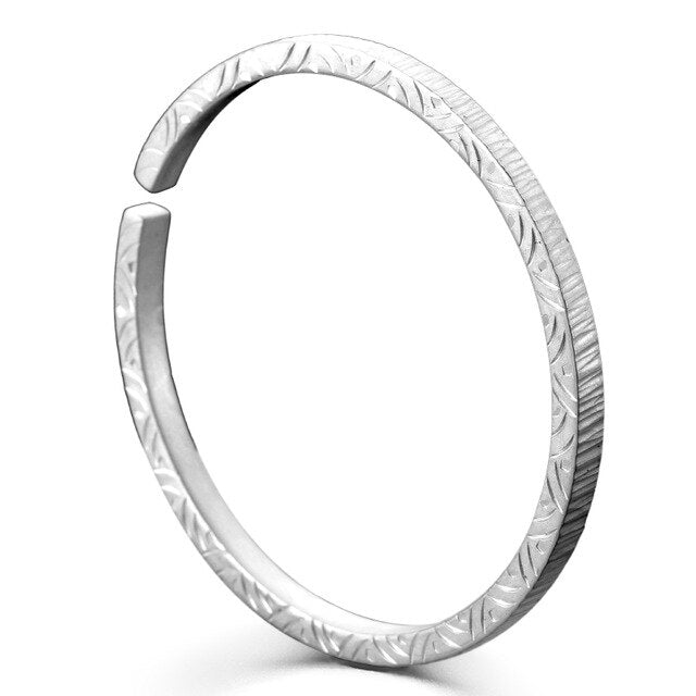 Hammer Pattern and Engraving 925 Sterling Silver Retro Biker Rock Bracelet-Bracelets-Innovato Design-Silver A-Innovato Design