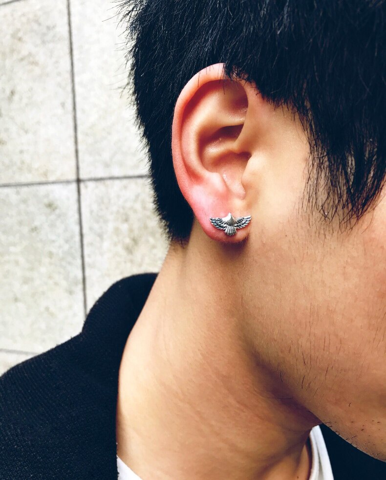 Flying Eagle 925 Sterling Silver Retro Trendy Stud Earring-Earrings-Innovato Design-1 pc-Innovato Design